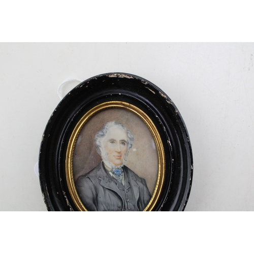 9 - A late Victorian portrait miniature of a gentleman, of oval form, delicately painted on ivory, appar... 