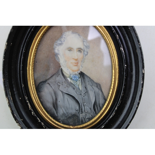 9 - A late Victorian portrait miniature of a gentleman, of oval form, delicately painted on ivory, appar... 