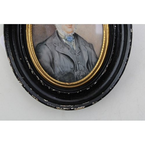 9 - A late Victorian portrait miniature of a gentleman, of oval form, delicately painted on ivory, appar... 