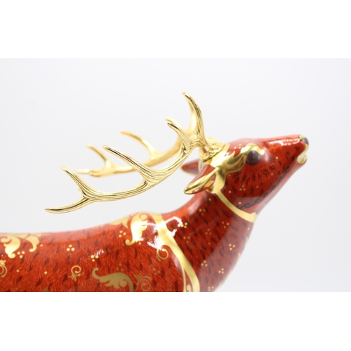 11 - Boxed Royal Crown Derby paperweight 'The Sherwood Stag', first quality with gold stopper, 57/395, wi... 