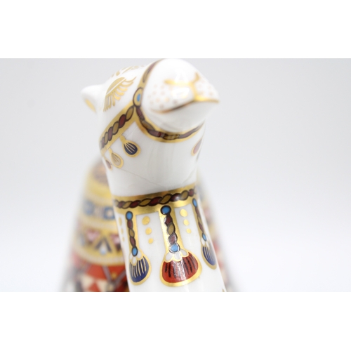 12 - Royal Crown Derby paperweight, Camel, 18cm high, gold stopper, red printed marks and Royal Crown Der... 