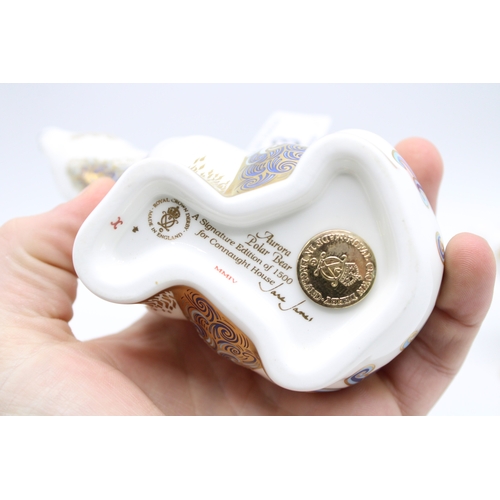 13 - A Royal Crown Derby paperweight, Aurora Polar Bear, this is number 106 of an exclusive signature edi... 