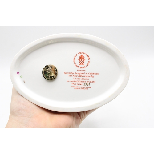 15 - Royal Crown Derby paperweight, Unicorn, 13cm high, specially designed to celebrate the New Millenniu... 