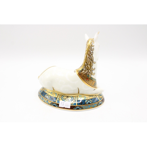 15 - Royal Crown Derby paperweight, Unicorn, 13cm high, specially designed to celebrate the New Millenniu... 
