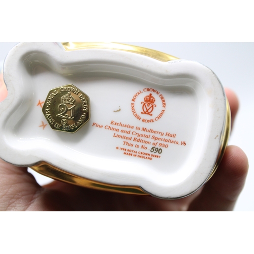 18 - Boxed Royal Crown Derby paperweight, The Mulberry Hall Baby Elephant, 590/950, first quality with go... 