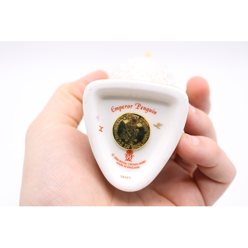 30 - A Royal Crown Derby paperweight, Emperor Penguin, produced between 1981 and 1992 with mazarine blue ... 