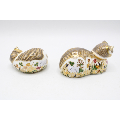 46 - Two Royal Crown Derby paperweights, Mother Cottage Cat Clover and Cottage Kitten Lavender, an exclus... 
