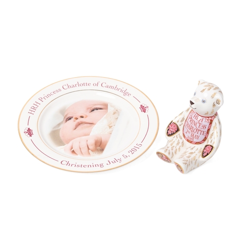 48 - Royal Crown Derby paperweight, Royal Teddy Bear - Charlotte, 12cm high, number 124 of a limited edit... 