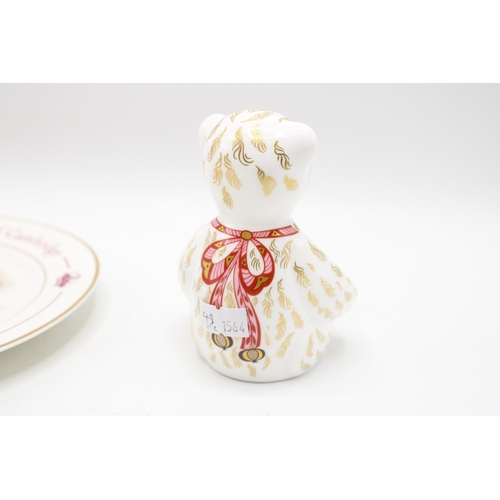 48 - Royal Crown Derby paperweight, Royal Teddy Bear - Charlotte, 12cm high, number 124 of a limited edit... 