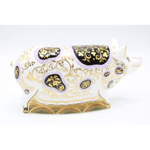 52 - Royal Crown Derby Paperweight- Spotty Pig, 17cm long, this is number 37 of a limited edition of 1,50... 