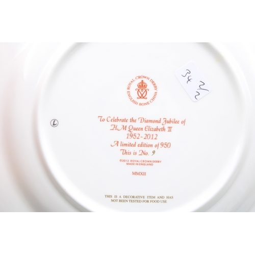 57 - Boxed Royal Crown Derby plates to include a Talbot Dessert Plate, 9/950 made (certificate), with a N... 