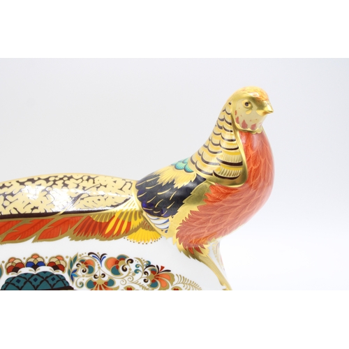 7 - Boxed Royal Crown Derby paperweight 'Golden Pheasant' limited edition of 250, first quality with gol... 