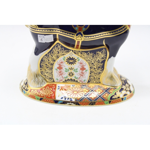 8 - Boxed Royal Crown Derby paperweight 'Shire Horse', first quality with gold stopper, 411/1500, with c... 