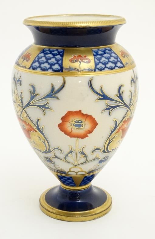 An Art Nouveau James MacIntyre style vase decorated in Imari colours ...