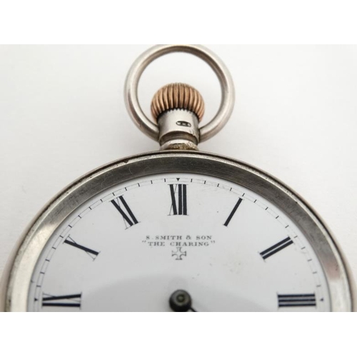 1134 - ' S. Smith & Son '  silver Pocket Watch : ' The Charing ' a Top Wind open faced  Pocketwatch with si... 