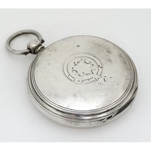 1135 - H M Silver Fusee Hunter Pocket Watch : a signed ' M Jacobson Glasgow 22926 ' Key Wind full Hunter po... 