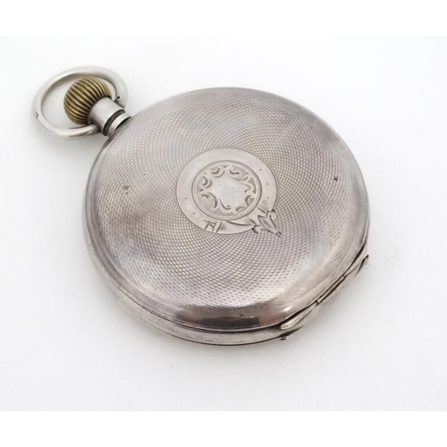 1138 - Silver cased Full Hunter Pocket Watch : a Top Wind ' 925' cased swiss made 15 jewel Pocketwatch with... 