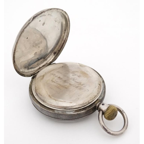 1142 - .935 silver cased Pocketwatch : A Swiss made Top Wind open faced Pocket Watch , signed to dust cover... 