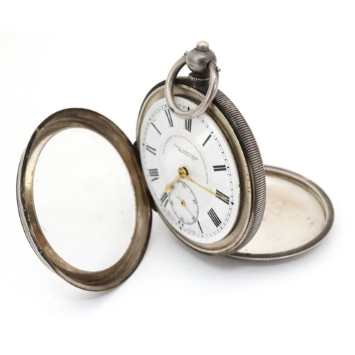 1144 - Pocketwatches : a collection of 3 open faced Pocket Watches ( two with Albert / Watch chains and sil... 