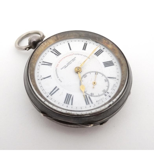 1144 - Pocketwatches : a collection of 3 open faced Pocket Watches ( two with Albert / Watch chains and sil... 