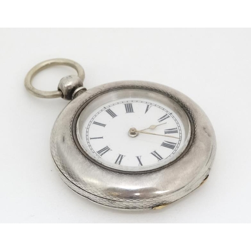 1145 - Pocketwatches : a collection of 3 silver Pocket Watches one marked ' Fine Silver , key wind open fac... 