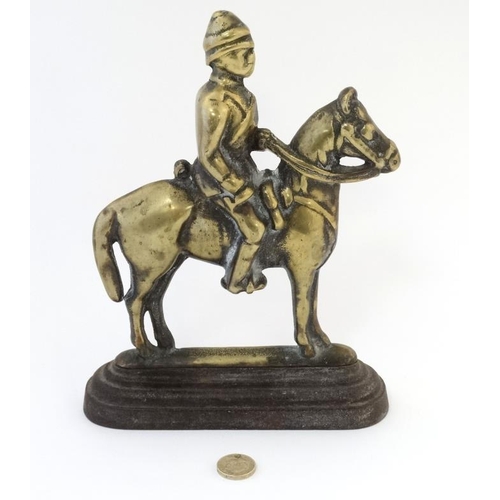 1156 - Militaria : A door porter , formed as a Boer War Mounted Infantry Officer. Of brass construction wit... 