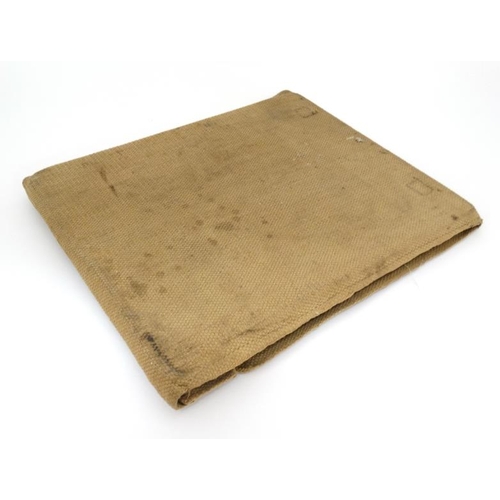 1162 - Militaria : A WWII British webbing map pouch , the inner with provision for tools , stationary and h... 