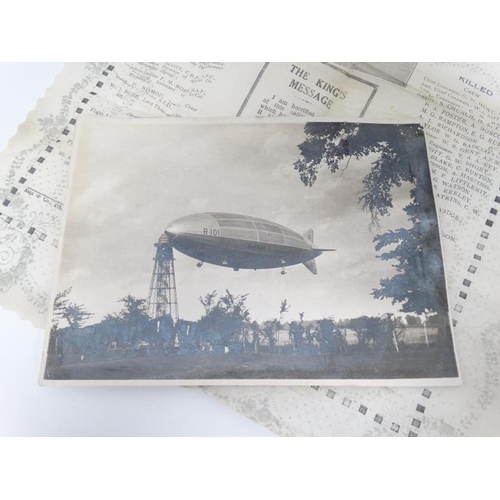 1165 - Airship Memorabilia : A period photograph of the HMA R101 airship in dock at Cardington , Bedfordshi... 