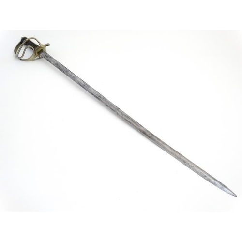 1175 - WWI : An early 20thC Royal Artillery Officer's dress sword , the 34 1/2'' single - fullered steel bl... 