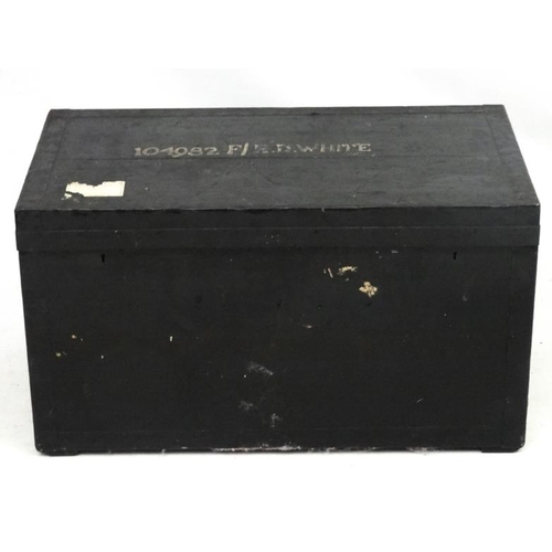 1176 - Militaria : 104982F/ H D White ( unknown regiment ) : A large kit trunk by Army & Navy Stores C S L ... 