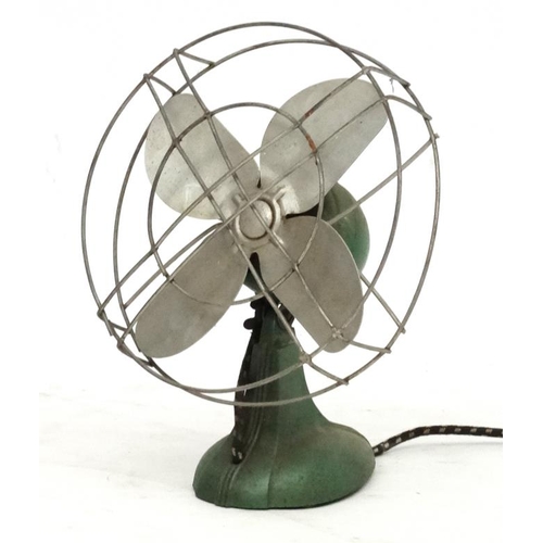 118 - Vintage Retro : A late Art Deco ERCO electric multi directional table fan, with blade guard , marked... 