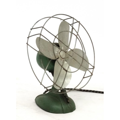 118 - Vintage Retro : A late Art Deco ERCO electric multi directional table fan, with blade guard , marked... 