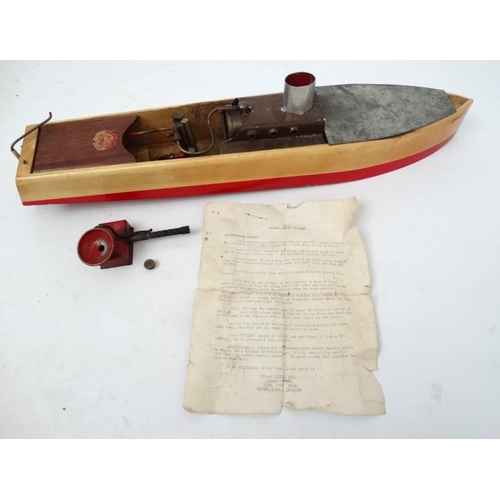 1182 - A 1970s Bowman models ltd , New Bowman '' Snipe '' Steam Driven Speed Cruiser in original box, havin... 