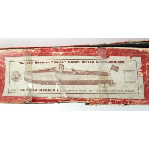 1182 - A 1970s Bowman models ltd , New Bowman '' Snipe '' Steam Driven Speed Cruiser in original box, havin... 