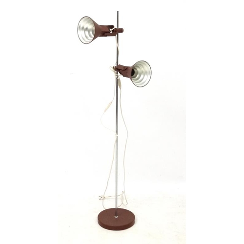 121 - Vintage Retro :   A Danish  twin light Standard lamp with multi - directional aluminium centre spot ... 