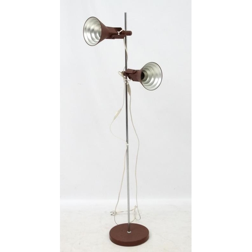 121 - Vintage Retro :   A Danish  twin light Standard lamp with multi - directional aluminium centre spot ... 