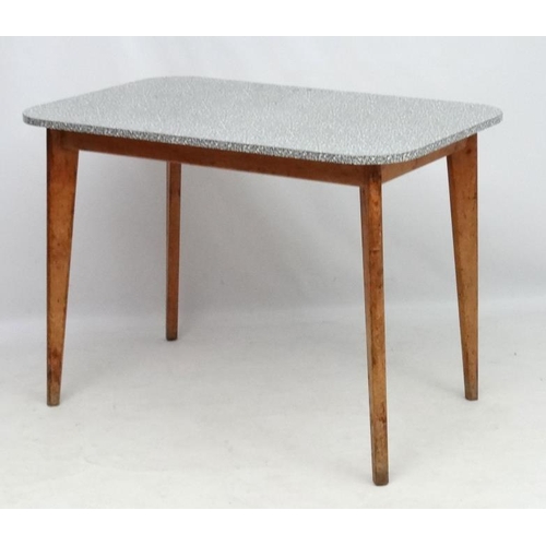 130 - Vintage Retro : A 1950's Kitchen Table the mosaic like formica top with rounded corners on four angl... 