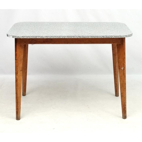 130 - Vintage Retro : A 1950's Kitchen Table the mosaic like formica top with rounded corners on four angl... 