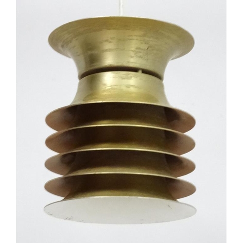 133 - Vintage Retro : a Danish Pendant lamp / light  of brushed bronze livery , probably designed by Carl ... 