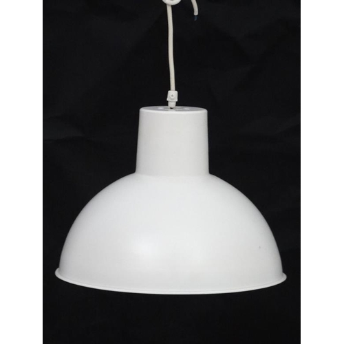 137 - Vintage Retro : a Danish Pendant lamp / light of white liveried exterior and white , a Bunker light ... 