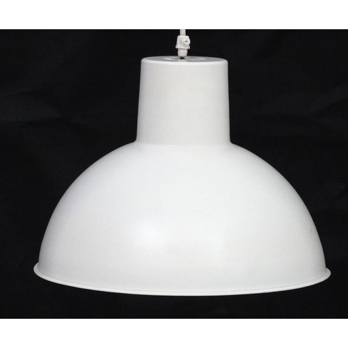 137 - Vintage Retro : a Danish Pendant lamp / light of white liveried exterior and white , a Bunker light ... 