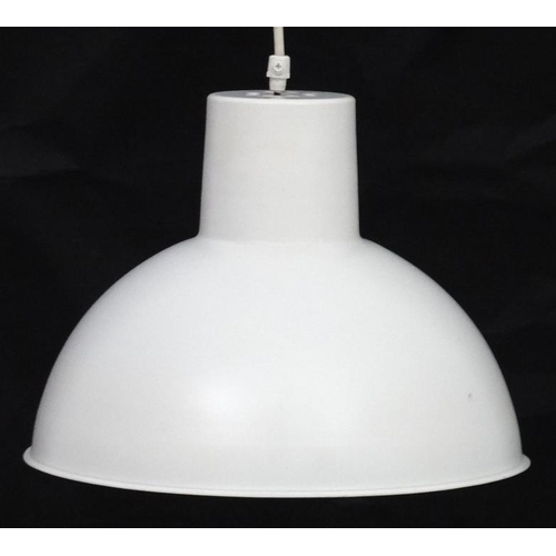 137 - Vintage Retro : a Danish Pendant lamp / light of white liveried exterior and white , a Bunker light ... 