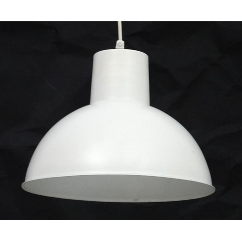 137 - Vintage Retro : a Danish Pendant lamp / light of white liveried exterior and white , a Bunker light ... 