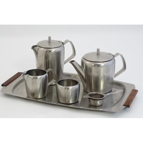 149 - Vintage Retro : Robert Welch (1929-2000) for Old Hall , a Stainless Steel tea set comprising of an A... 