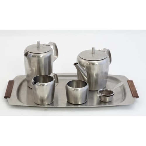 149 - Vintage Retro : Robert Welch (1929-2000) for Old Hall , a Stainless Steel tea set comprising of an A... 