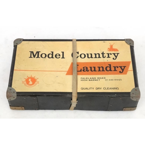 160 - Vintage Retro : a 'Model Country Laundry ' box and cover , 23 1/2'' wide x 13'' deep x 6'' high