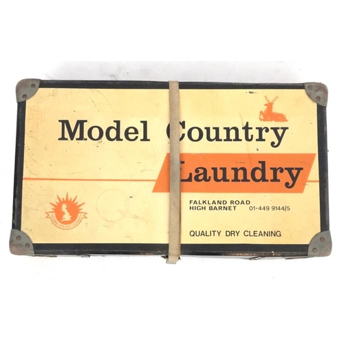 160 - Vintage Retro : a 'Model Country Laundry ' box and cover , 23 1/2'' wide x 13'' deep x 6'' high