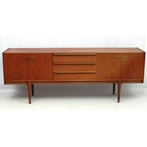 161 - Vintage Retro :    A British A H McIntosh & Co. Ltd., Kirkaldy  teak sideboard having three central ... 