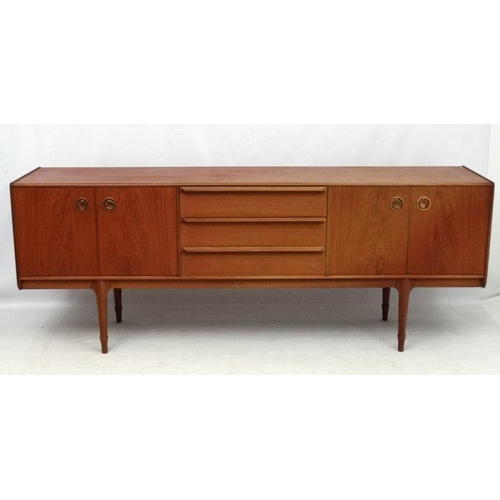 161 - Vintage Retro :    A British A H McIntosh & Co. Ltd., Kirkaldy  teak sideboard having three central ... 