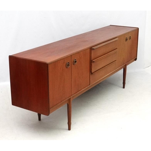 161 - Vintage Retro :    A British A H McIntosh & Co. Ltd., Kirkaldy  teak sideboard having three central ... 